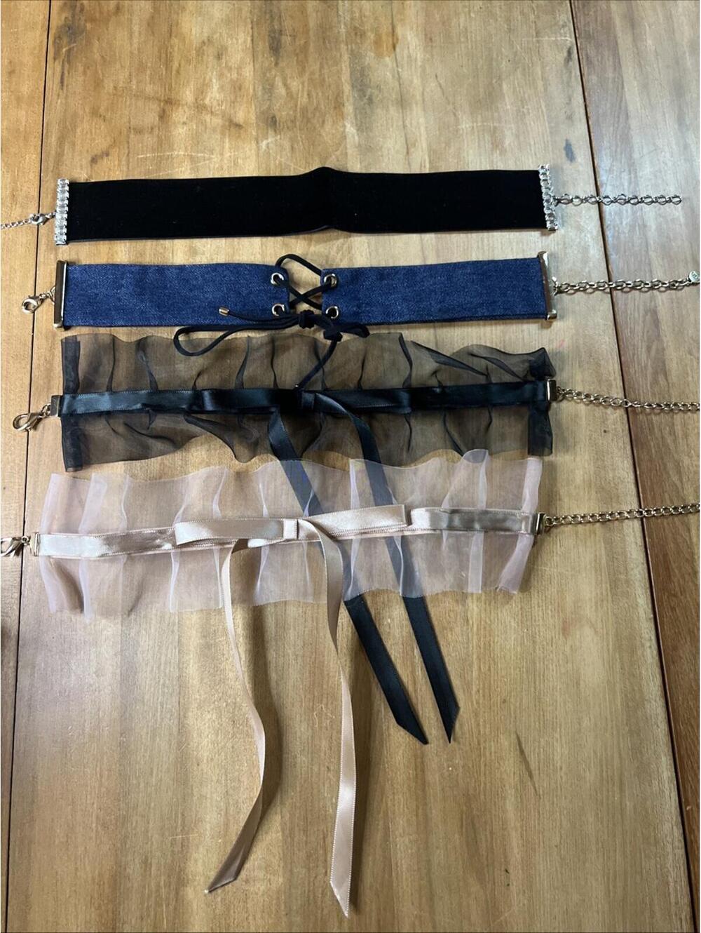 Aldo Fabric Choker Necklace, Set Of 4